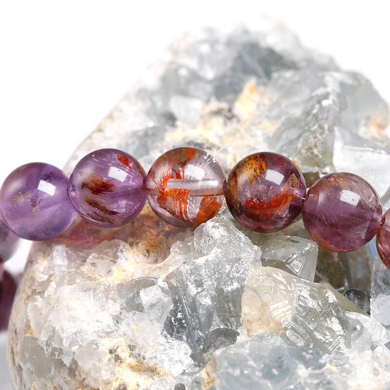 Peris Gems Natural Auralite Amethyst Round Bead Bracelets Unisex SHEIN Amazon Temu