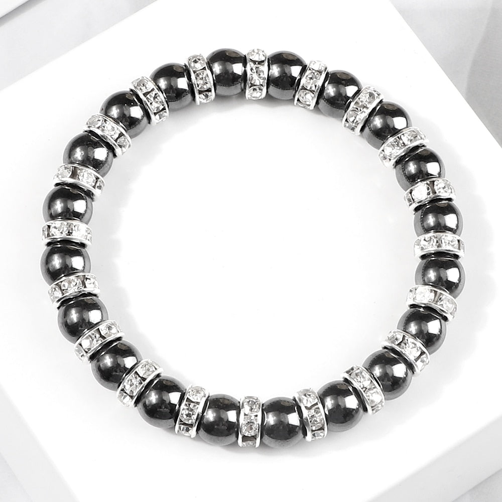Peris Gems Natural Hematite Beads Bracelets Unisex | Health Protection Silver Charm Bracelets SHEIN Amazon Temu