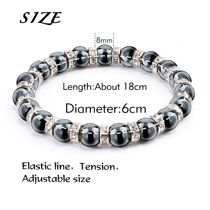 Peris Gems Natural Hematite Beads Bracelets Unisex | Health Protection Silver Charm Bracelets SHEIN Amazon Temu