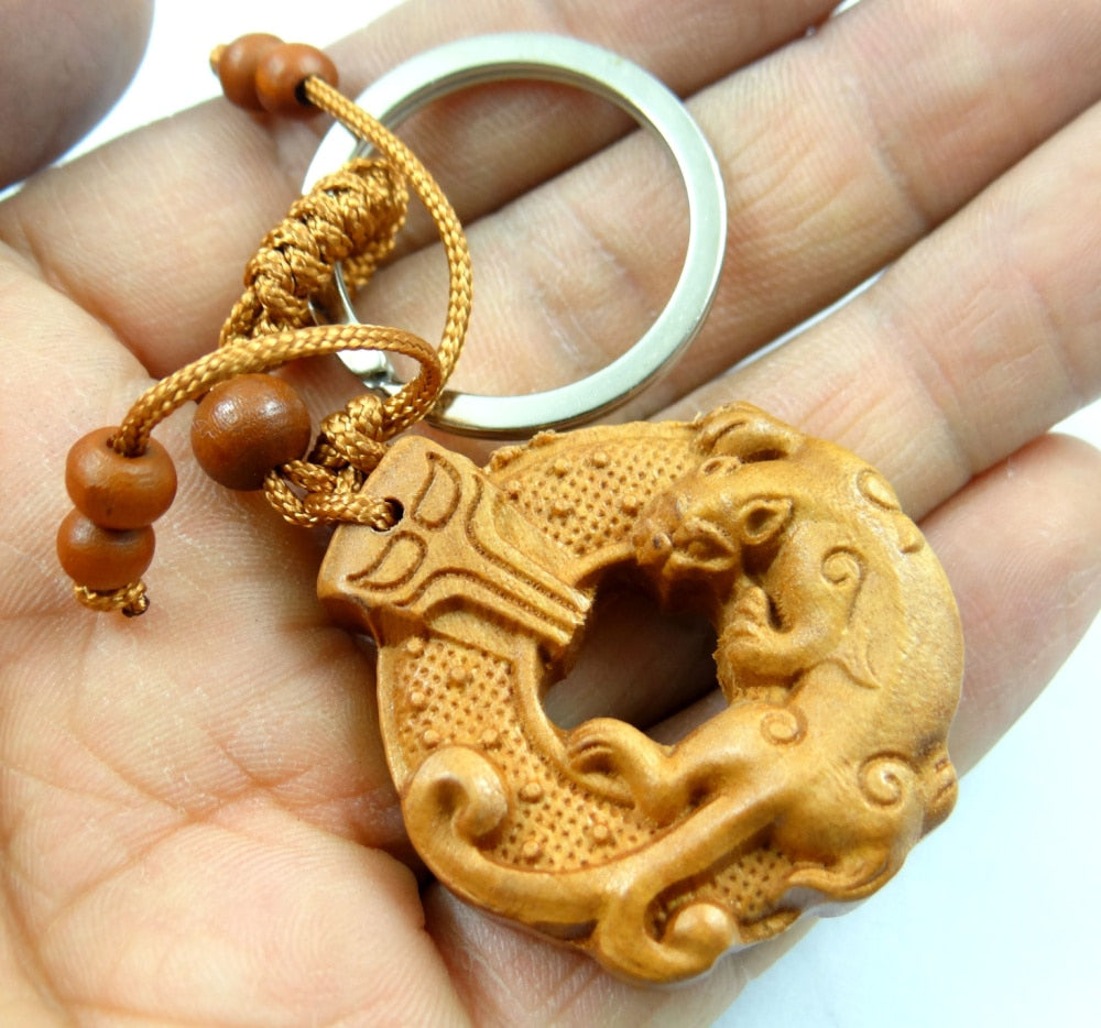 Peris Gems Natural Mahogany Engraved Keychains Unisex SHEIN Amazon Temu