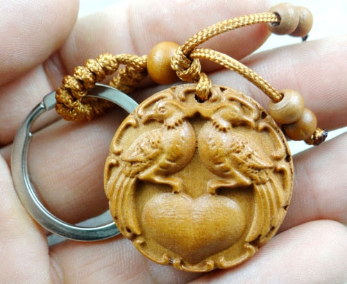 Peris Gems Natural Mahogany Engraved Keychains Unisex SHEIN Amazon Temu
