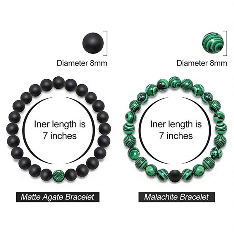 Peris Gems Natural Malachite 2pc Stone Bracelets for Couples and Friends Natural Malachite 2pc Stone Bracelets for Couples and Friend SHEIN Amazon Temu