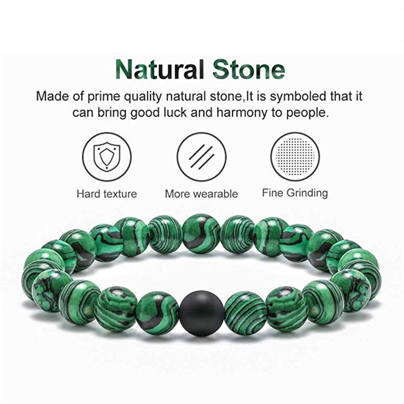 Peris Gems Natural Malachite 2pc Stone Bracelets for Couples and Friends Natural Malachite 2pc Stone Bracelets for Couples and Friend SHEIN Amazon Temu