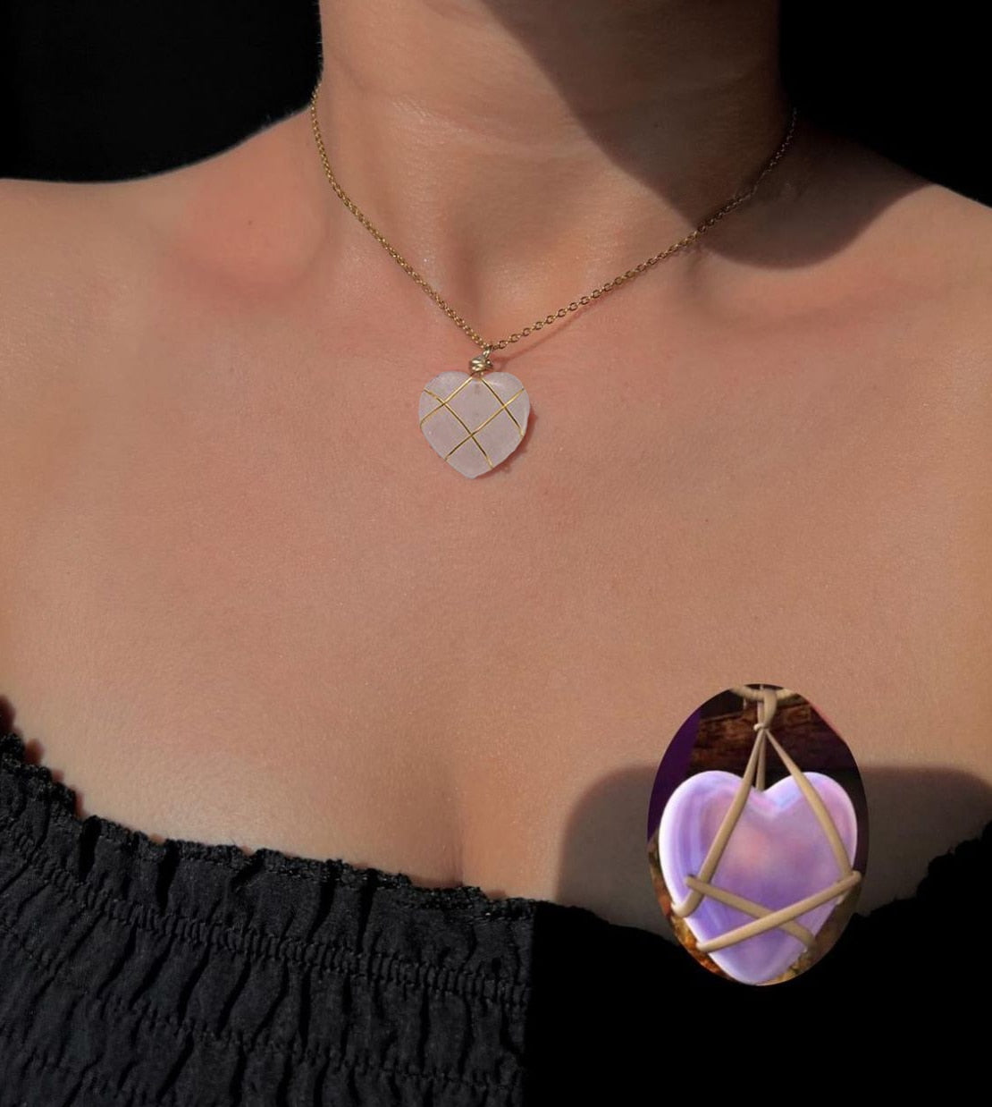 Peris Gems Natural Stone Hexagon Crystal Pendant Necklace - Rose Quartz Opal Star Pendant SHEIN Amazon Temu