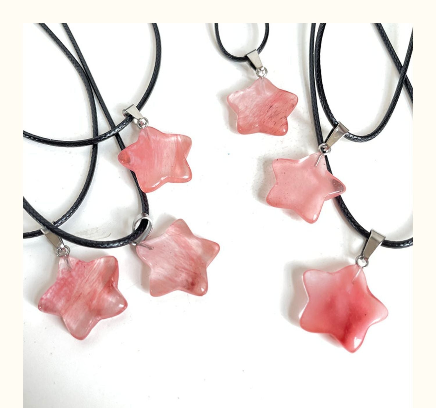 Peris Gems Natural Stone Hexagon Crystal Pendant Necklace - Rose Quartz Opal Star Pendant SHEIN Amazon Temu