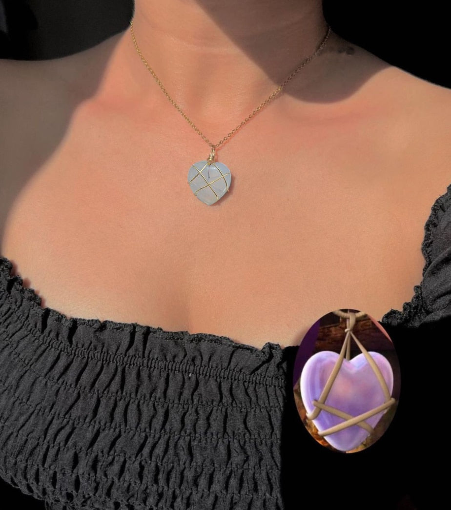 Peris Gems Natural Stone Hexagon Crystal Pendant Necklace - Rose Quartz Opal Star Pendant SHEIN Amazon Temu