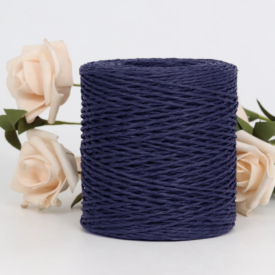 Peris Gems navy blue 100g/ball Raffia Yarn Kintting Paper Straw Yarn for Crocheting Hat Fancy Yarn Flower Packing Summer Fashion Handmade Material SHEIN Amazon Temu