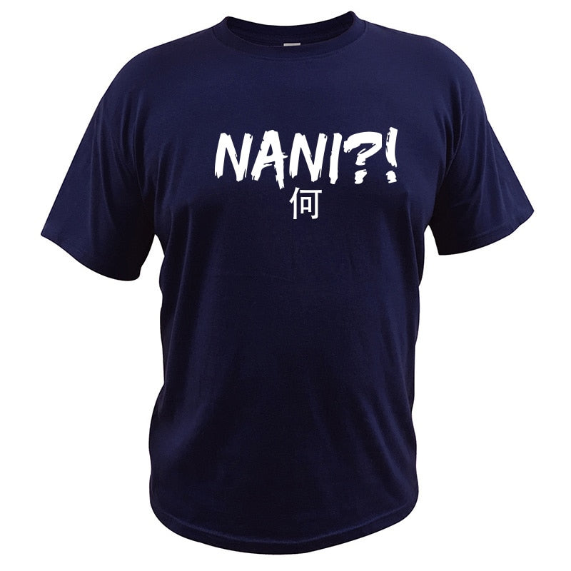 Peris Gems Navy Blue / S Nani Japanese Anime T Shirt Unisex | Short Sleeve Cotton Shirt Nani Japanese Anime T Shirt Unsiex Short Sleeve Cotton Shirt SHEIN Amazon Temu