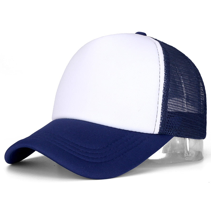 Peris Gems Navy Blue White / 54cm-60cm Casual Plain Mesh Baseball Cap Unisex | Adjustable Snapback Hats Casual Plain Mesh Baseball Cap Unisex | Adjustable Hats SHEIN Amazon Temu