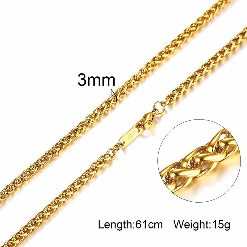 Peris Gems NC-104-60G-1 Paima Link Gold Miami Cuban Curb Necklaces Unisex SHEIN Amazon Temu