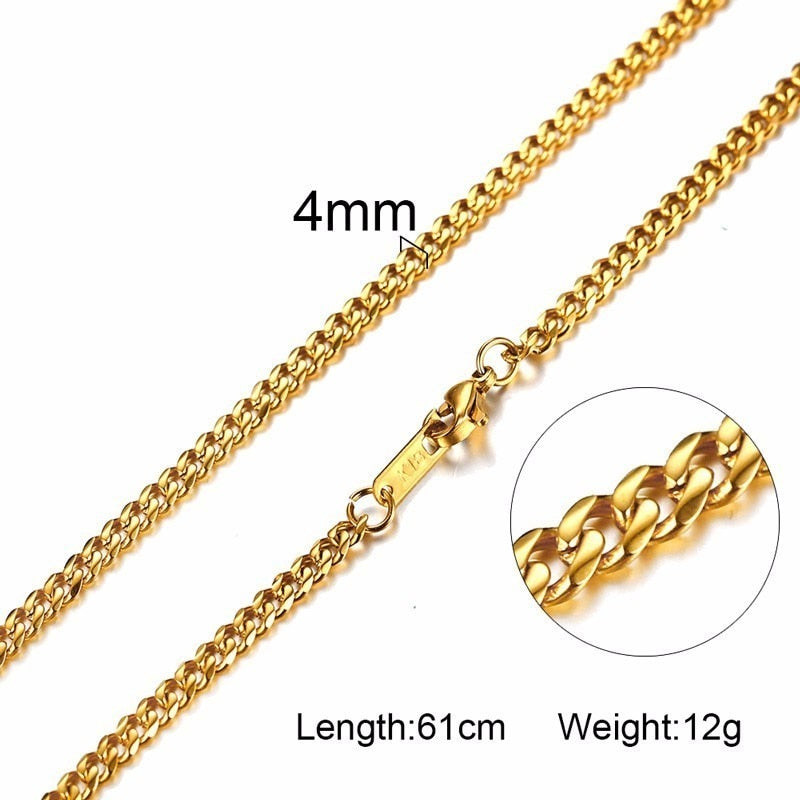 Peris Gems NC-140G-60G-1 Paima Link Gold Miami Cuban Curb Necklaces Unisex SHEIN Amazon Temu