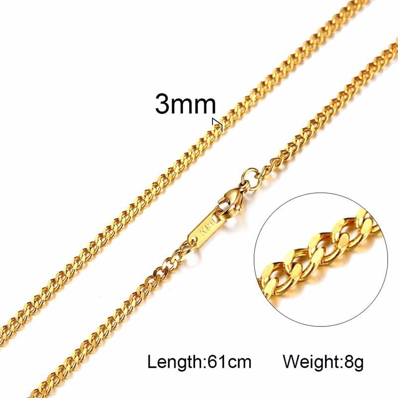 Peris Gems NC-189G-60-1 Paima Link Gold Miami Cuban Curb Necklaces Unisex SHEIN Amazon Temu