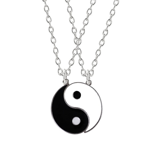 Peris Gems Necklace A Yin & Yang Alloy Two Petal Necklaces - Harmony Healing Necklaces SHEIN Amazon Temu