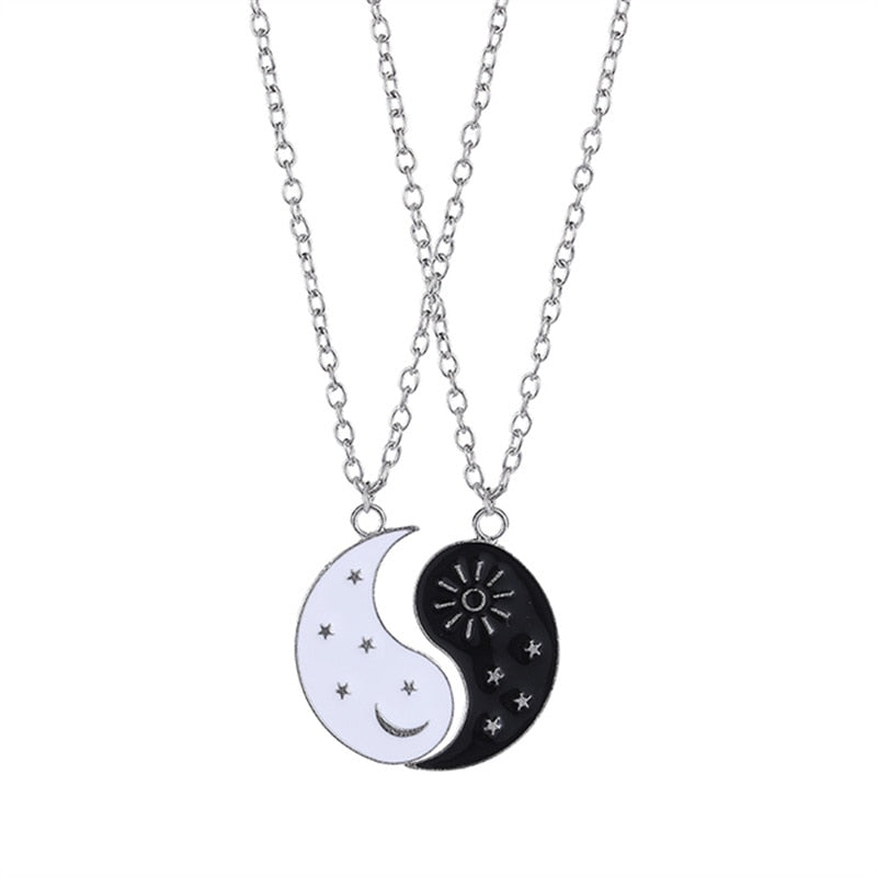 Peris Gems Necklace B Yin & Yang Alloy Two Petal Necklaces - Harmony Healing Necklaces SHEIN Amazon Temu