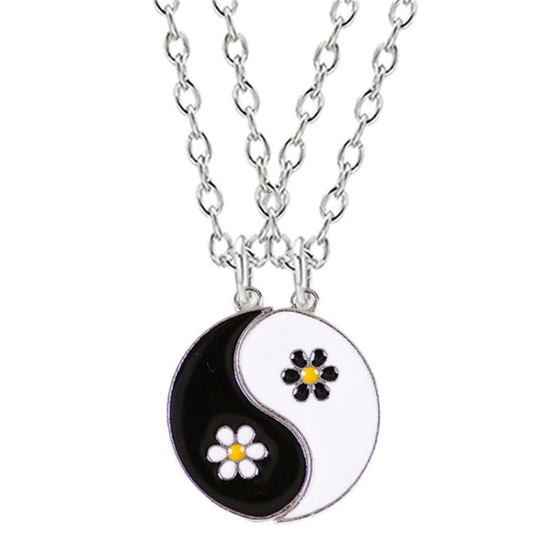 Peris Gems Necklace D Yin & Yang Alloy Two Petal Necklaces - Harmony Healing Necklaces SHEIN Amazon Temu