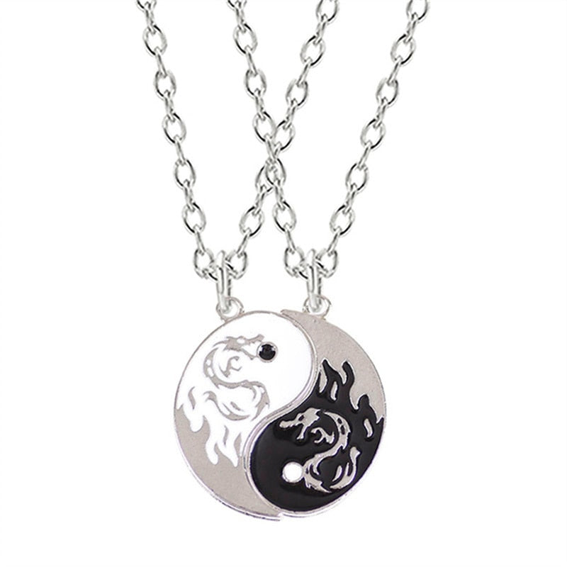 Peris Gems Necklace E Yin & Yang Alloy Two Petal Necklaces - Harmony Healing Necklaces SHEIN Amazon Temu