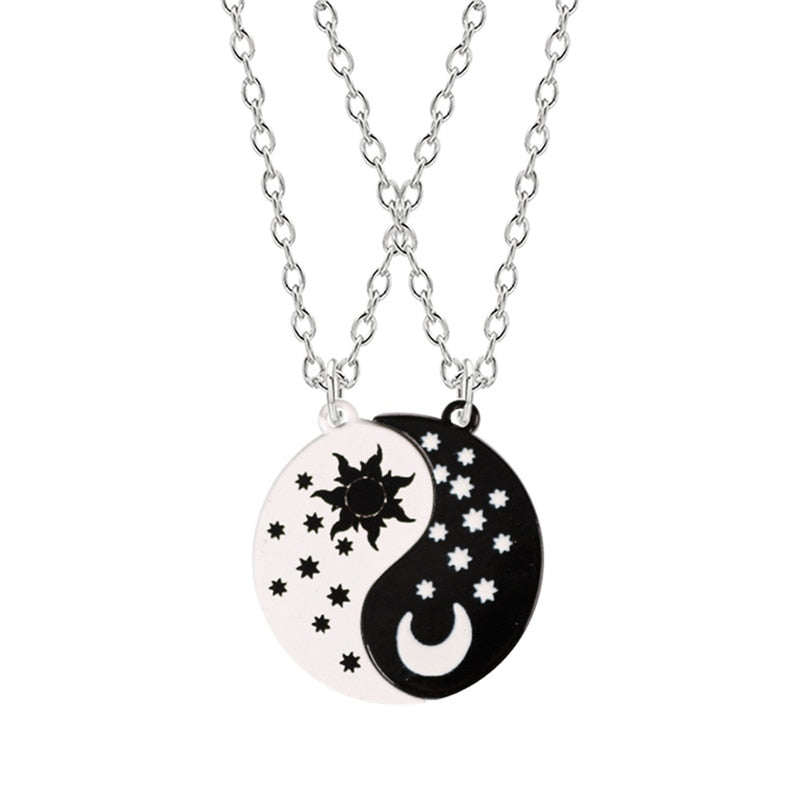 Peris Gems Necklace G Yin & Yang Alloy Two Petal Necklaces - Harmony Healing Necklaces SHEIN Amazon Temu