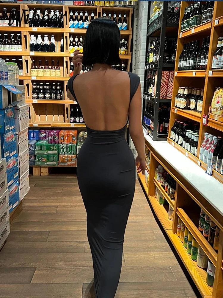 Peris Gems Nibber Solid Sexy Backless Maxi Dress Women Elegant Elastic Slim Short Sleeve Long dresses Female Bodycon Streetwear Clothing Nibber Solid Sexy Backless Maxi Dress Women Elegant Elastic Slim Short Sleeve Long dresses Female Bodycon Streetwear Clothing SHEIN Amazon Temu