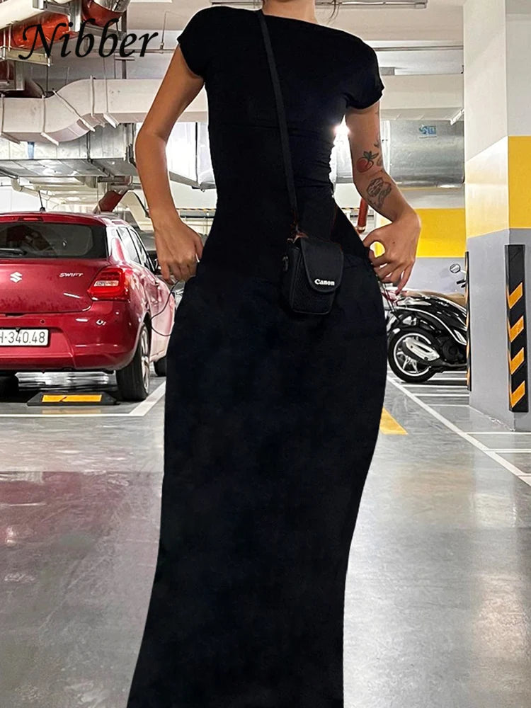 Peris Gems Nibber Solid Sexy Backless Maxi Dress Women Elegant Elastic Slim Short Sleeve Long dresses Female Bodycon Streetwear Clothing Nibber Solid Sexy Backless Maxi Dress Women Elegant Elastic Slim Short Sleeve Long dresses Female Bodycon Streetwear Clothing SHEIN Amazon Temu