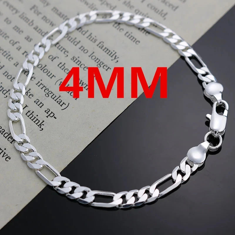 Peris Gems Noble New Arrive 925 Silver 4MM Chain for Men Women Bracelet Necklace Jewelry Set Lady Christma Gifts Charms Wedding Noble New Arrive 925 Silver 4MM Chain for Men Women Bracelet Necklace Jewelry Set Lady Christma Gifts Charms Wedding SHEIN Amazon Temu