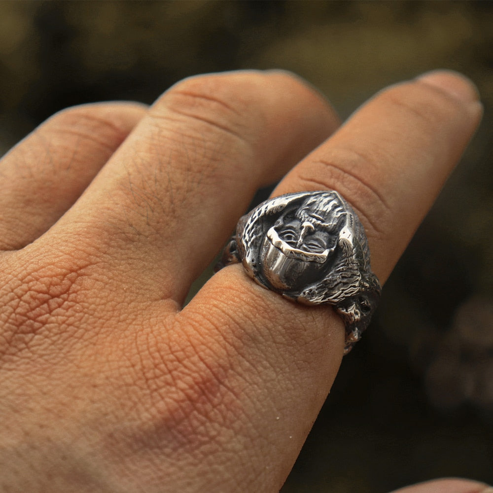 Peris Gems Norse Mythology Odin Rings Unisex | Stainless Steel Norse Mythology Odin Silver Rings Unisex | Stainless Steel SHEIN Amazon Temu