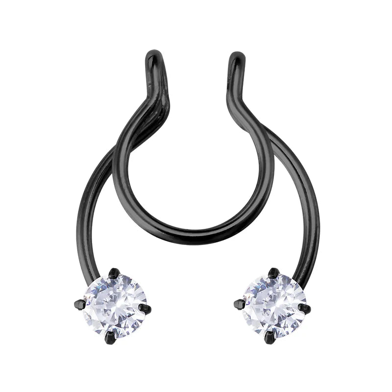 Peris Gems NS13033BK Magnetic Horeshoe Septum Fake Nose Ring Non-Piercing SHEIN Amazon Temu