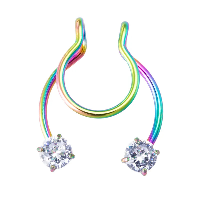 Peris Gems NS13033RB Magnetic Horeshoe Septum Fake Nose Ring Non-Piercing SHEIN Amazon Temu