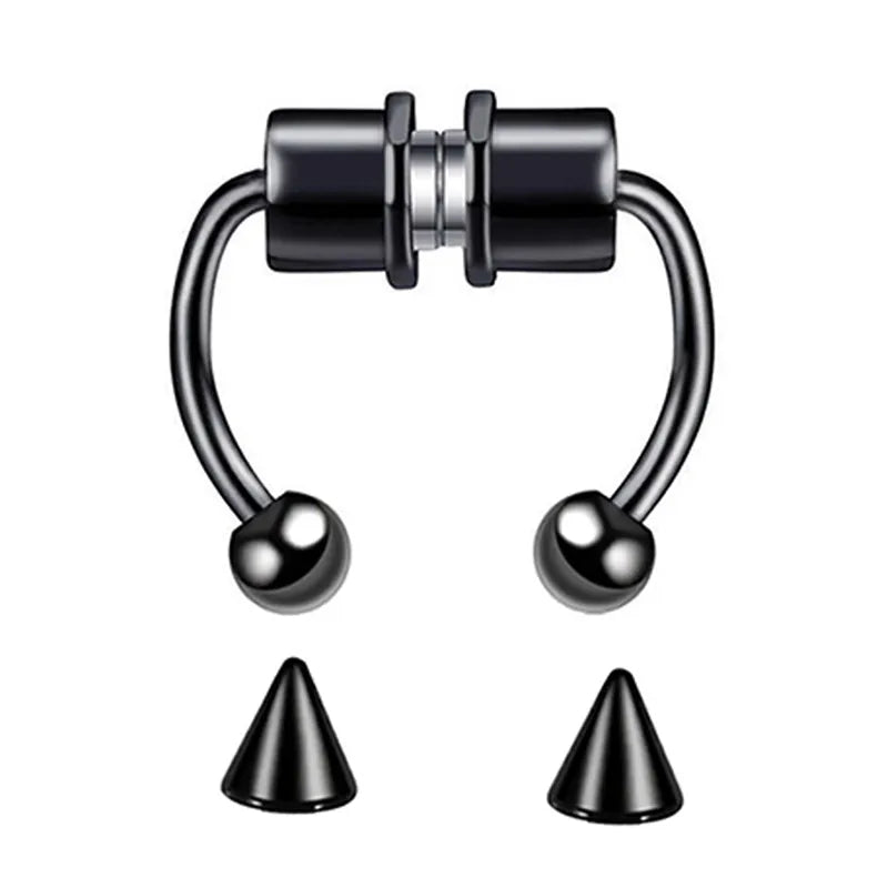 Peris Gems NS13040BK Magnetic Horeshoe Septum Fake Nose Ring Non-Piercing SHEIN Amazon Temu