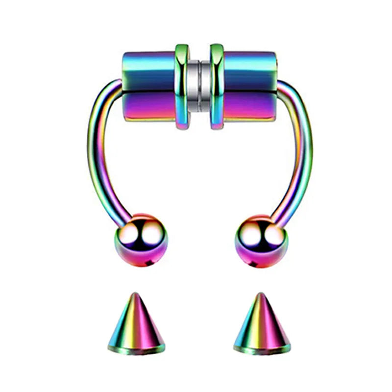 Peris Gems NS13040RB Magnetic Horeshoe Septum Fake Nose Ring Non-Piercing SHEIN Amazon Temu