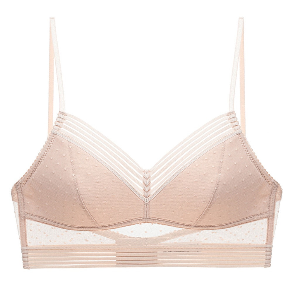 Peris Gems Nude / S Thin Lace Mesh Bra for Women | Low Back Bra for Women SHEIN Amazon Temu