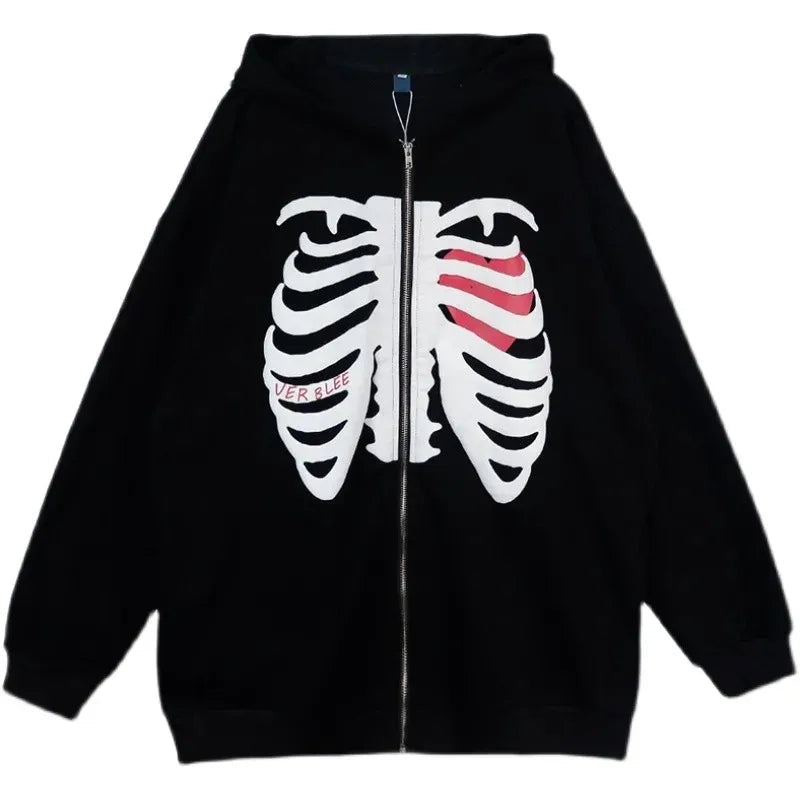 Peris Gems nz628-black / S Oversized Goth Y2K Diamond Hooded Grunge Jackets Unisex SHEIN Amazon Temu