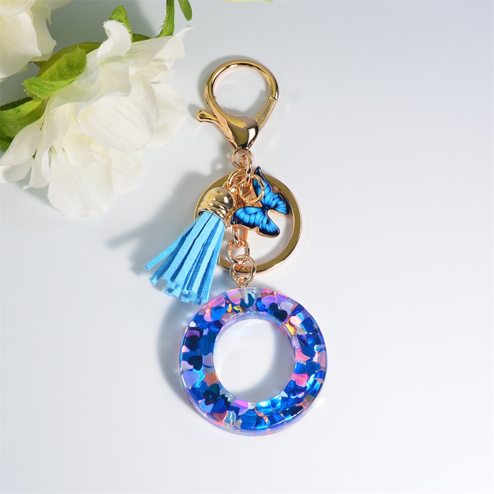 Peris Gems O Blue Acrylic Letter and Butterfly Keychain | Initial Keychains Blue Acrylic Letter and Butterfly Keychain Initial Keychains SHEIN Amazon Temu