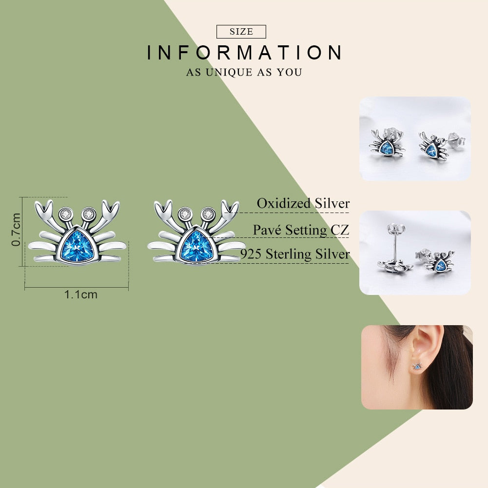 Peris Gems Ocean Blue Small Crab Stud Earrings for Women SHEIN Amazon Temu