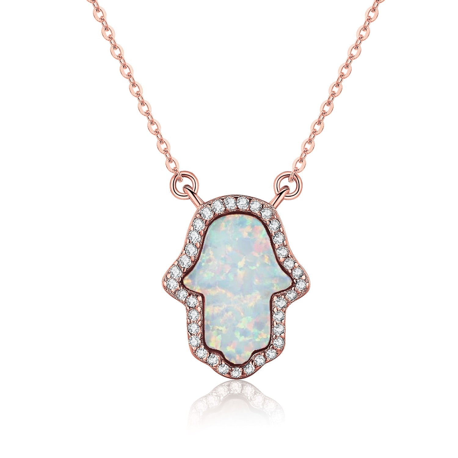 Peris Gems Opal Hamsa Hand of Fatima Pendant Necklace Unisex | Sterling Silver Opal Hamsa Hand of Fatima Pendant Necklace Unisex SHEIN Amazon Temu