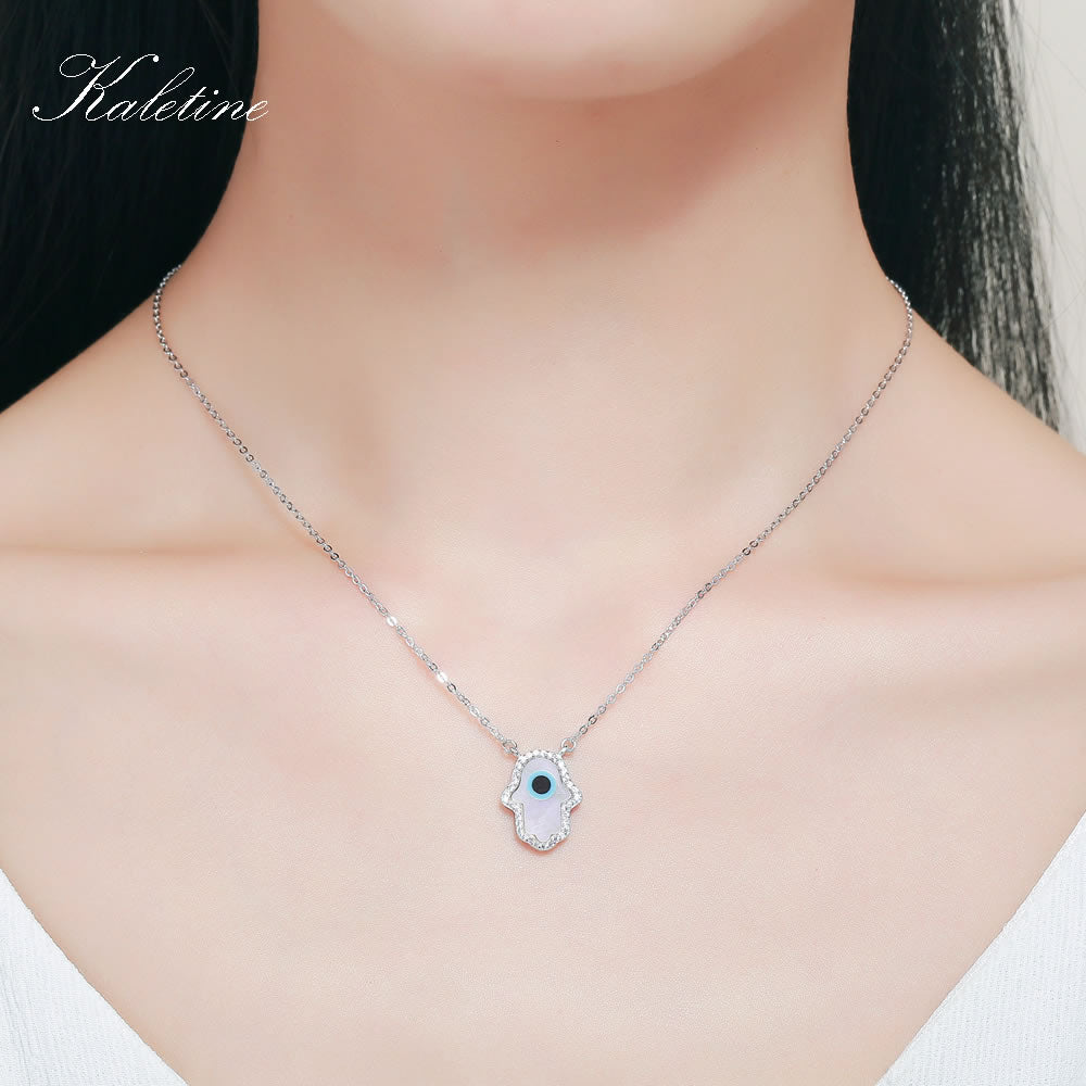 Peris Gems Opal Hamsa Hand of Fatima Pendant Necklace Unisex | Sterling Silver Opal Hamsa Hand of Fatima Pendant Necklace Unisex SHEIN Amazon Temu