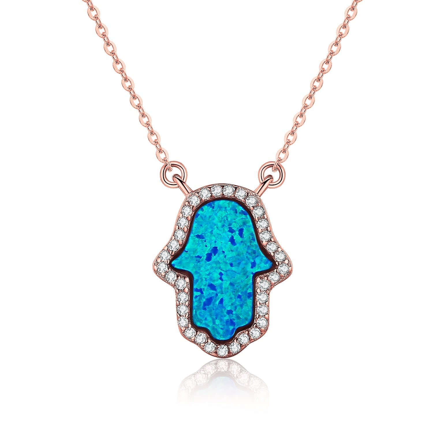Peris Gems Opal Hamsa Hand of Fatima Pendant Necklace Unisex | Sterling Silver Opal Hamsa Hand of Fatima Pendant Necklace Unisex SHEIN Amazon Temu