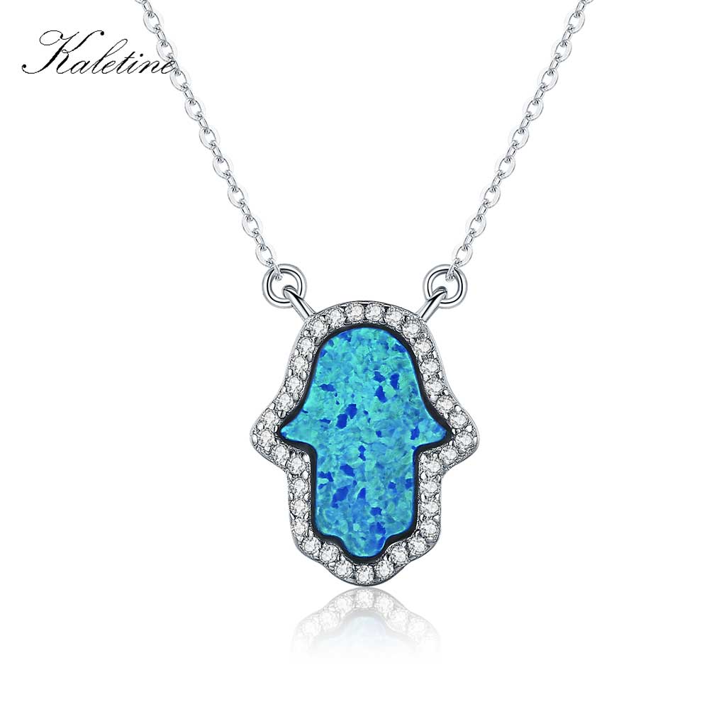 Peris Gems Opal Hamsa Hand of Fatima Pendant Necklace Unisex | Sterling Silver Opal Hamsa Hand of Fatima Pendant Necklace Unisex SHEIN Amazon Temu