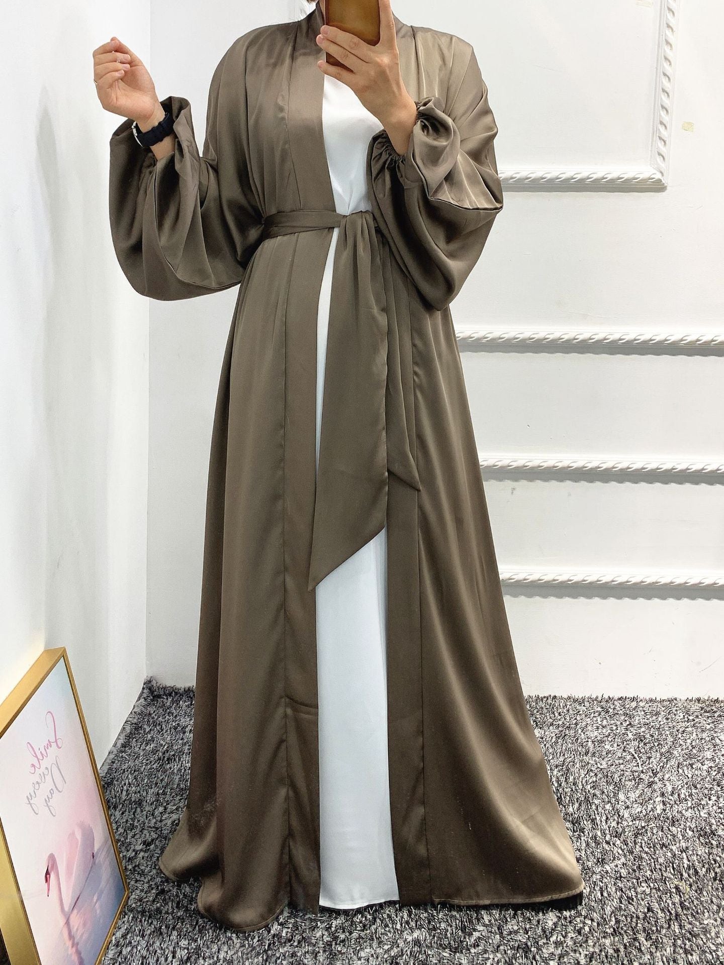 Peris Gems Open Abaya Muslim Caftan Robe for Women | All Season Comfortable Robe Open Abaya Muslim Caftan Robe for Women | All Season Robe SHEIN Amazon Temu