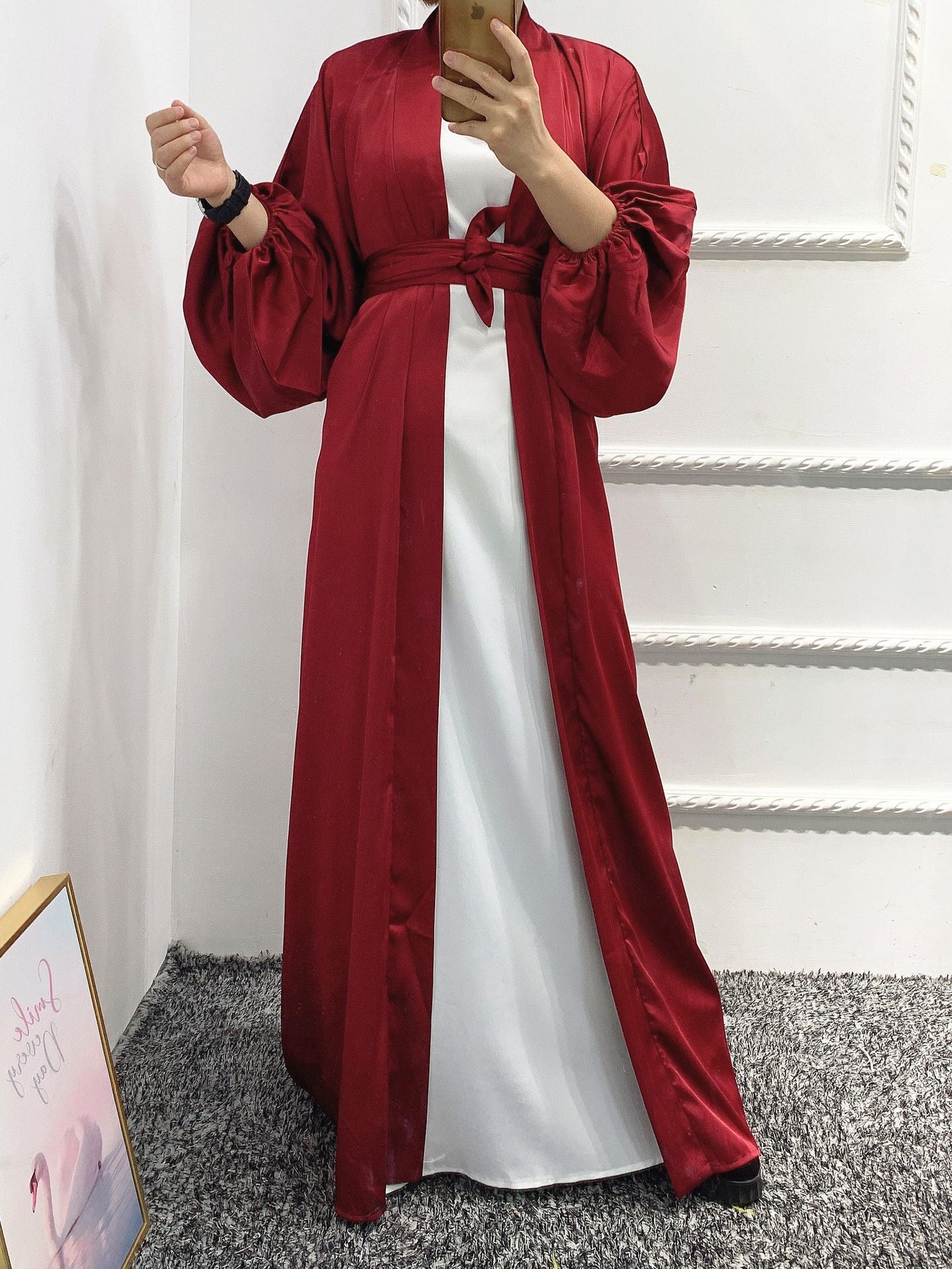 Peris Gems Open Abaya Muslim Caftan Robe for Women | All Season Comfortable Robe Open Abaya Muslim Caftan Robe for Women | All Season Robe SHEIN Amazon Temu