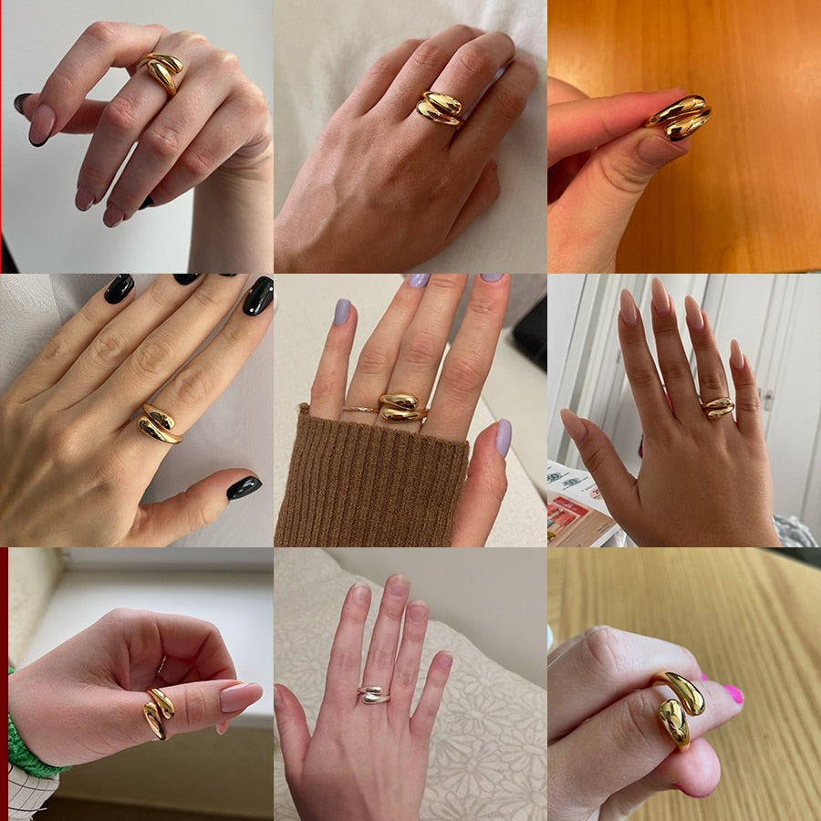 Peris Gems Open Hugging Hands Adjustable Rings Unisex SHEIN Amazon Temu