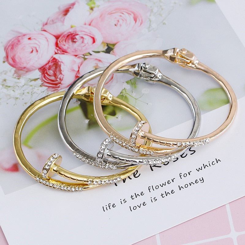 Peris Gems Open Spring Diamond Bracelet Unisex | Gold Bracelet SHEIN Amazon Temu