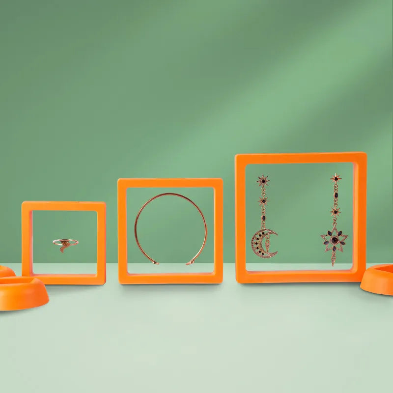 Peris Gems Orange / 7x7cm Transparent PE Film Display Holder Suspended Jewelry Box SHEIN Amazon Temu