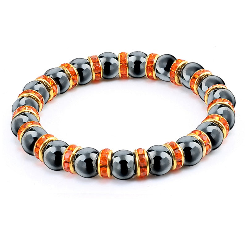 Peris Gems Orange G Natural Hematite Beads Bracelets Unisex | Health Protection Silver Charm Bracelets SHEIN Amazon Temu
