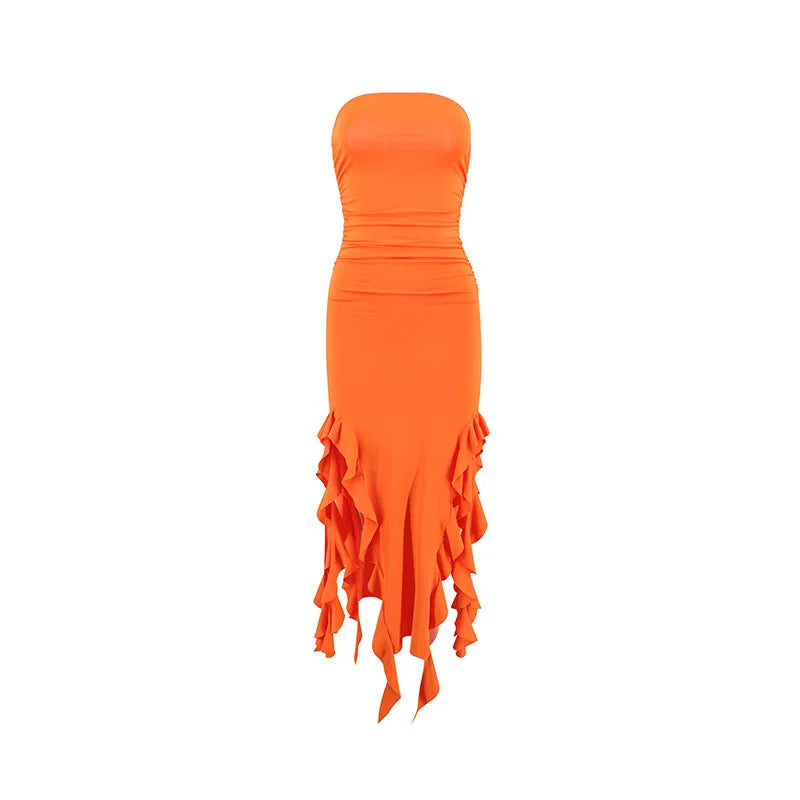 Peris Gems Orange / L COUTUDI Elegant Strapless Dress For Women Summer Trend Irregular Tassel Skinny Split Long Dress Party Clubwear 2024 Women Outfit COUTUDI Elegant Strapless Dress For Women Summer Trend Irregular Tassel Skinny Split Long Dress Party Clubwear 2024 Women Outfit SHEIN Amazon Temu