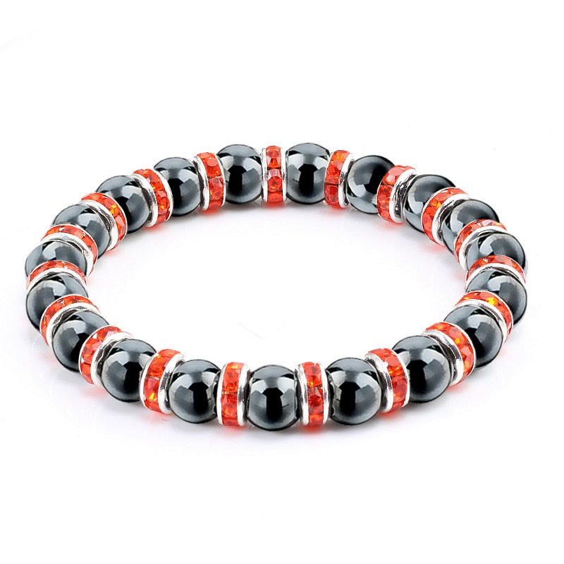 Peris Gems Orange S Natural Hematite Beads Bracelets Unisex | Health Protection Silver Charm Bracelets SHEIN Amazon Temu
