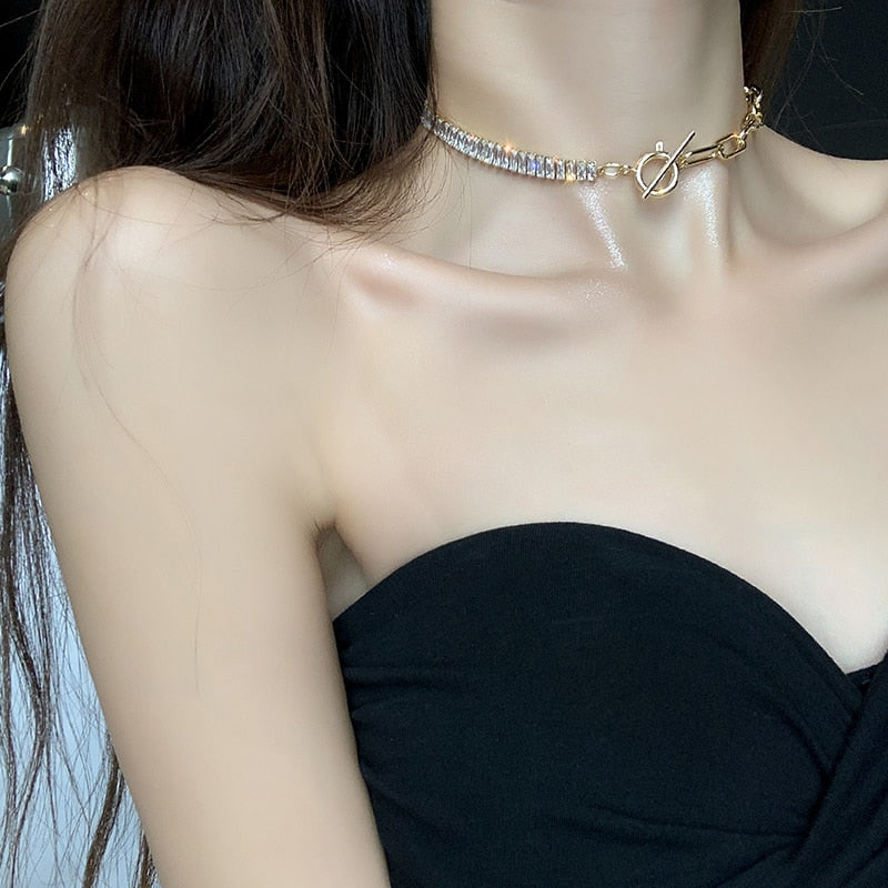 Peris Gems OT Buckle Baguette Diamond Golden Necklace for Women SHEIN Amazon Temu