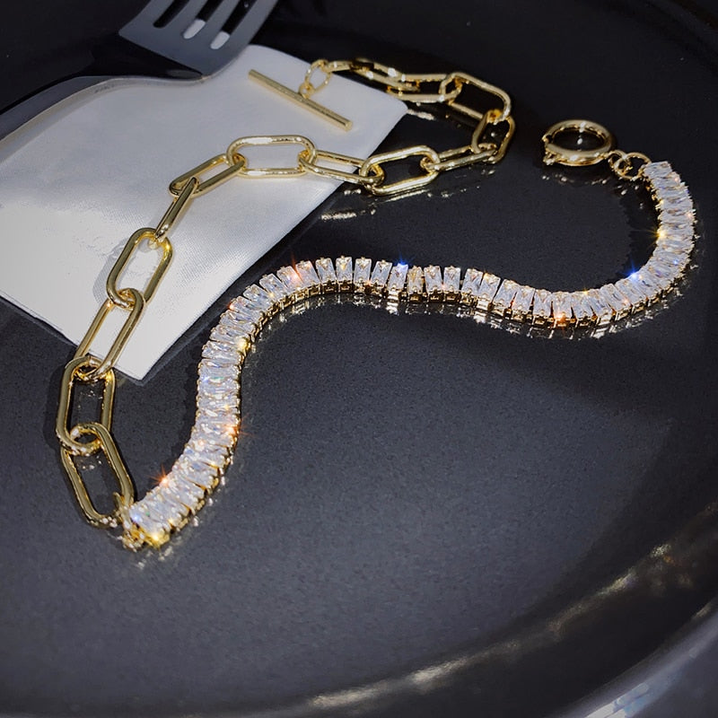 Peris Gems OT Buckle Baguette Diamond Golden Necklace for Women SHEIN Amazon Temu