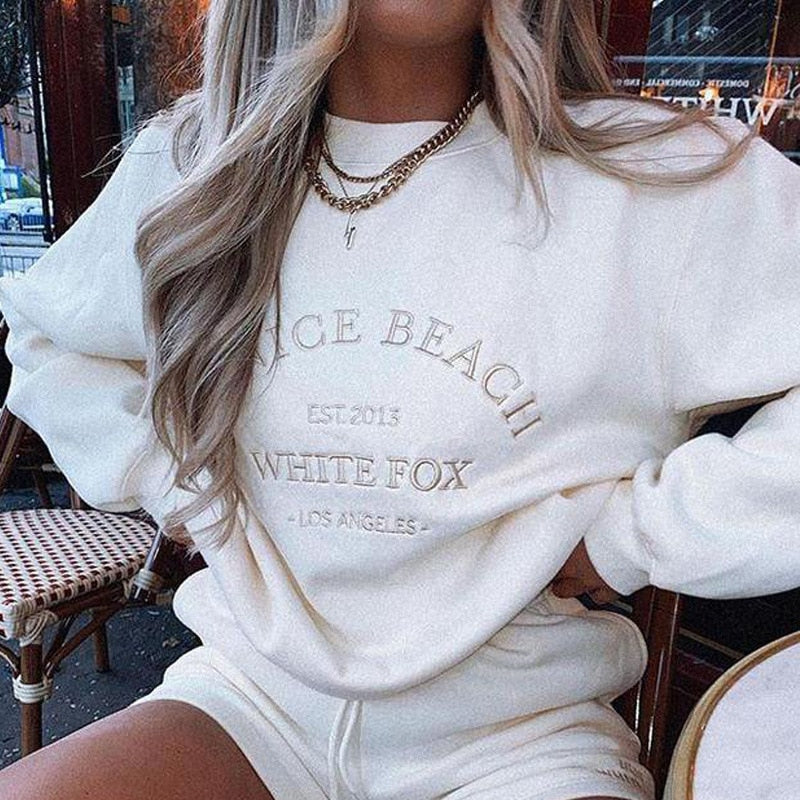 Peris Gems Oversized Embroidered Venice Beach Santa Monica Sweatshirt for Women Oversized Embroidered Venice Beach Santa Monica Sweatshirt SHEIN Amazon Temu