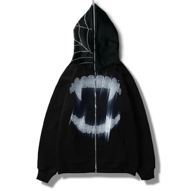 Peris Gems Oversized Goth Y2K Diamond Hooded Grunge Jackets Unisex SHEIN Amazon Temu