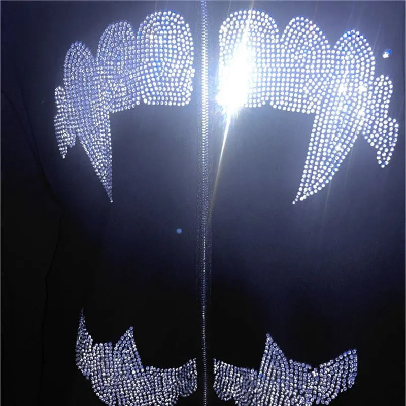 Peris Gems Oversized Goth Y2K Diamond Hooded Grunge Jackets Unisex SHEIN Amazon Temu
